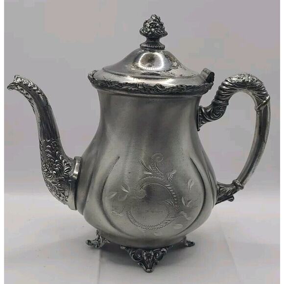 Vintage Quadruple WR‎ 912 New York Silverplate Teapot William A Rogers VTG - Picture 1 of 14